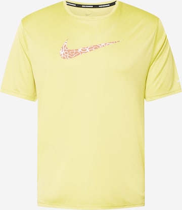 NIKE Koszulka funkcyjna 'MILER' w kolorze żółty: przód