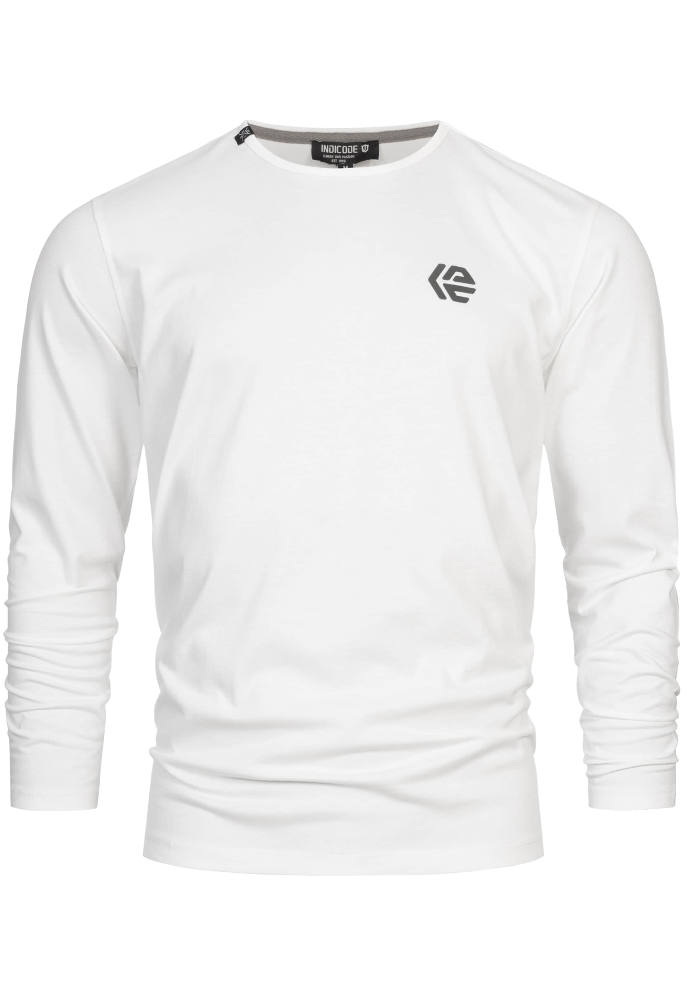 INDICODE JEANS Shirt 'Trense ' in Wit: voorkant