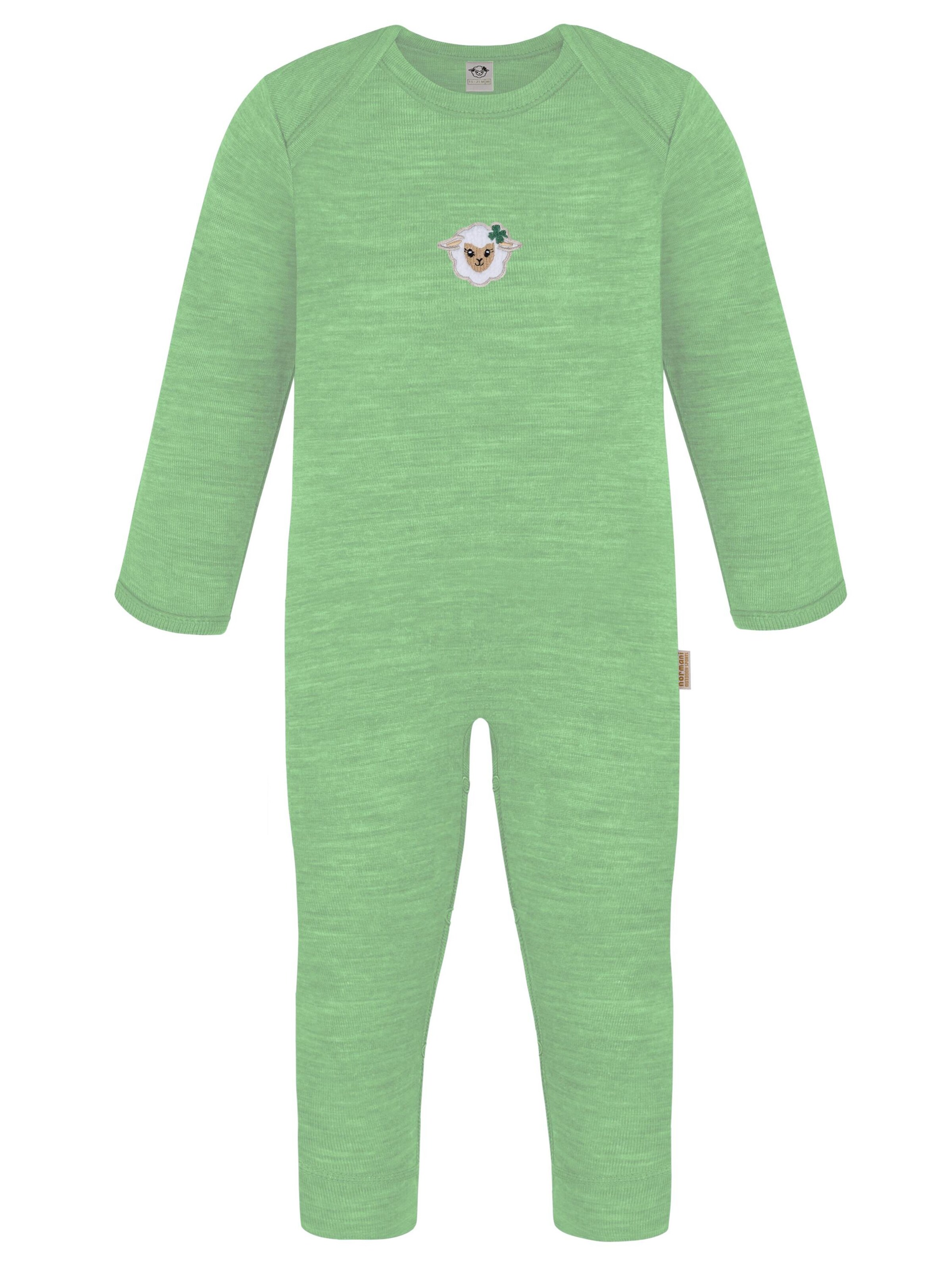 normani Strampler 'Waverly' in Grün: Vorderseite