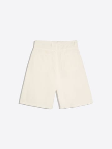 Bershka Barrel Plisované nohavice - Béžová