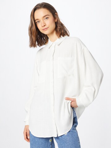 Nasty Gal Blouse in Wit: voorkant