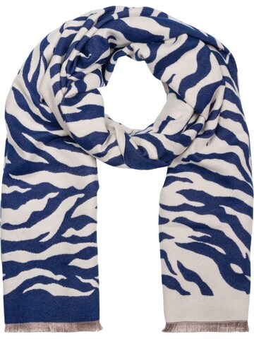 styleBREAKER Schal 'Schal mit Zebra Muster'‌‌‌ in Blau: Vorderseite