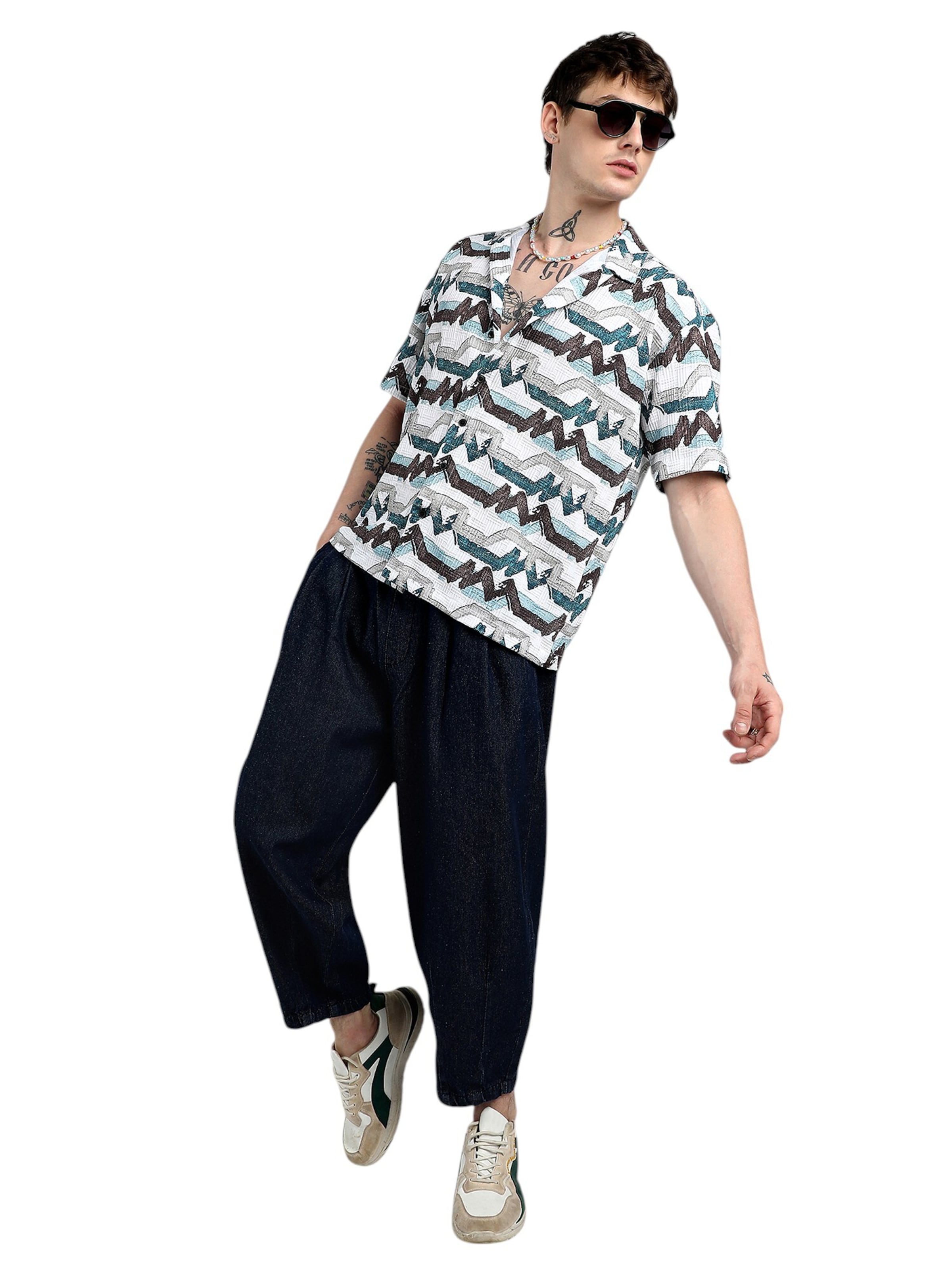 Campus Sutra Comfort fit Button Up Shirt 'Tamera' in Mixed colours