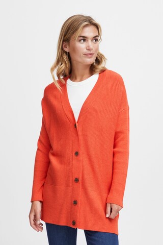 Fransa Knit Cardigan 'Visca' in Red: front