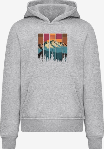 Sweat 'Berg Sonnenuntergang Retro' F4NT4STIC en gris : devant