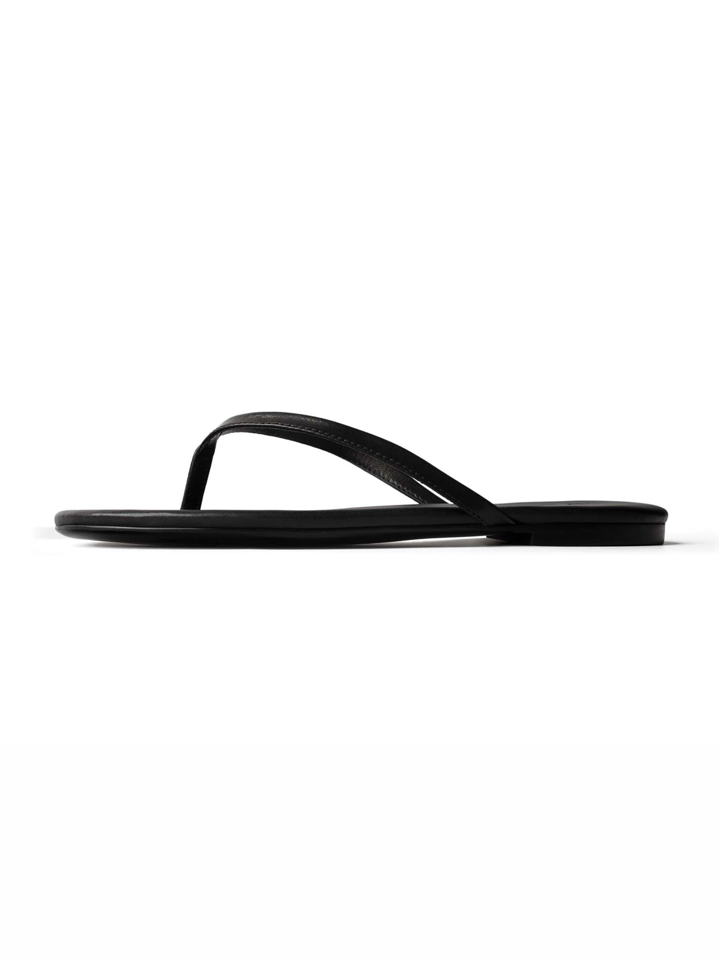 Infradito 'WRITTEN IN THE SAND' di L37 HANDMADE SHOES in nero: frontale