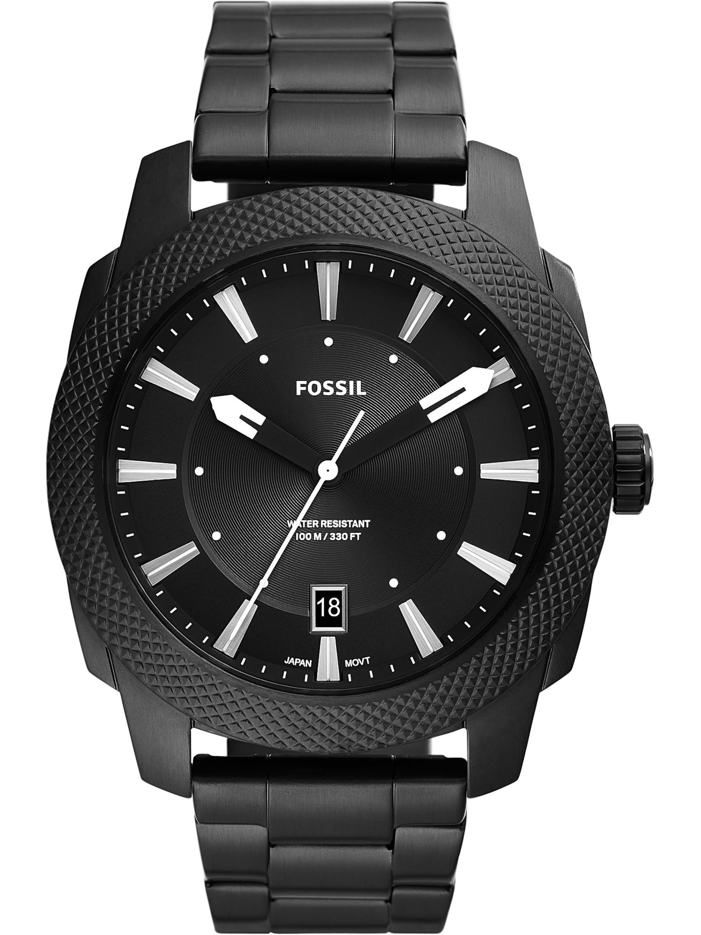 FOSSIL Аналоговые часы 'Machine' в Черный: спереди