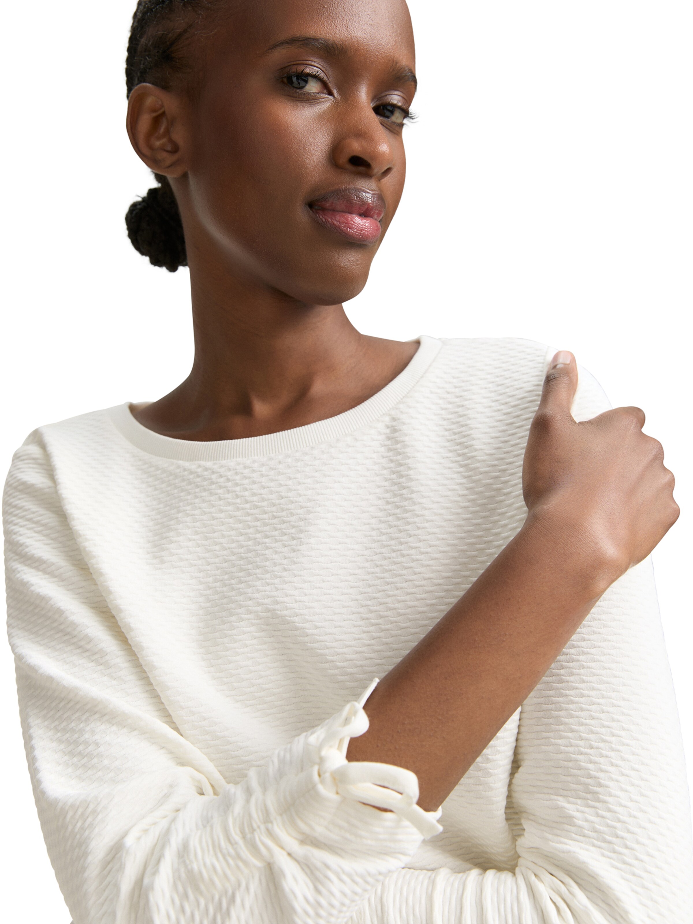 TOM TAILOR DENIM Свитшот в Белый