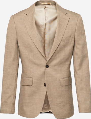 Coupe slim Veste de costume 'End on End' BURTON MENSWEAR LONDON en beige : devant