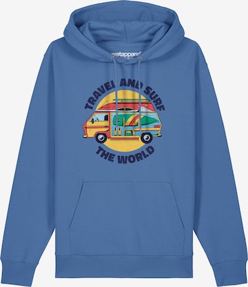Watapparel Sweatshirt 'Travel and surf' in Blue: front