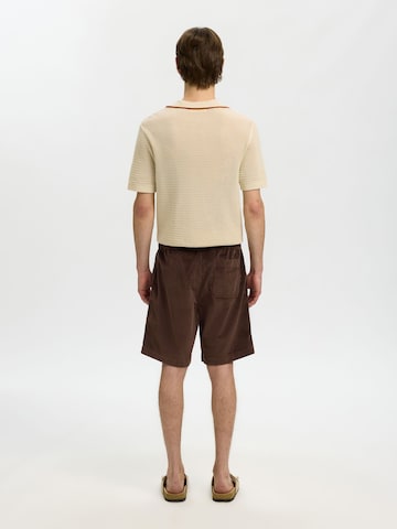 SELECTED - regular Pantalón 'SLHJace' en marrón