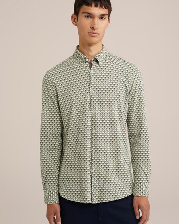 WE Fashion Slim Fit Skjorte i grøn