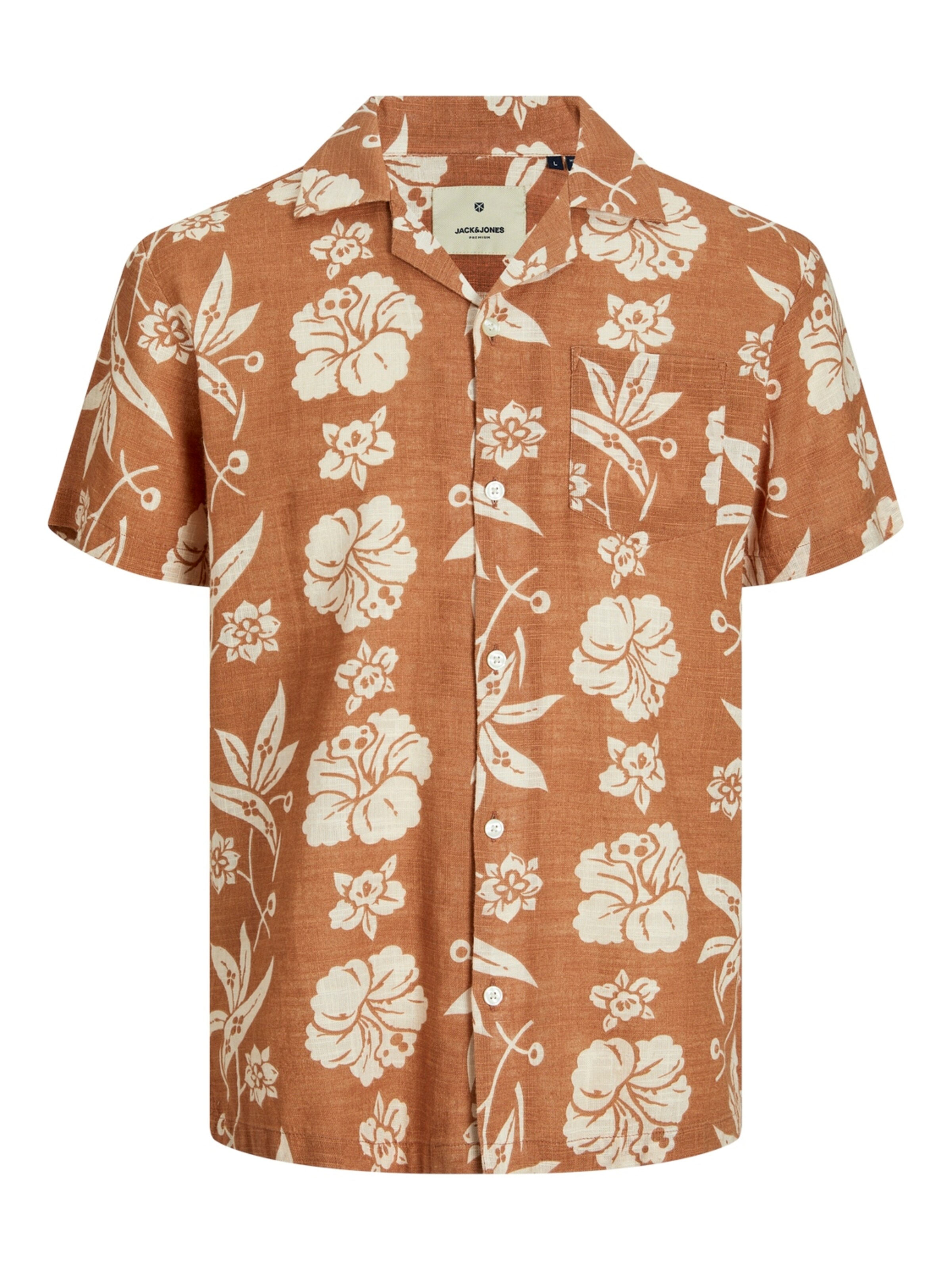 Fit confort Chemise 'JJFlores' JACK & JONES en marron : devant