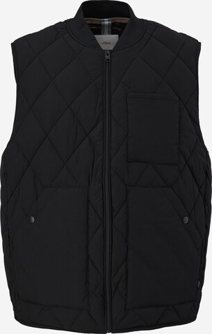 s.Oliver Men Big Sizes Vest in Black: front
