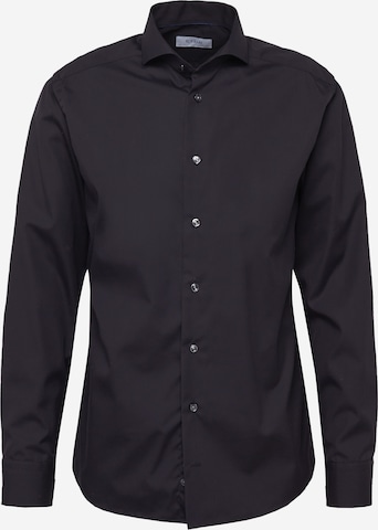 ETON - Regular Fit Camisa clássica em preto: frente