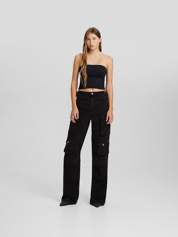 Loosefit Pantaloni cu buzunare de la Bershka pe negru