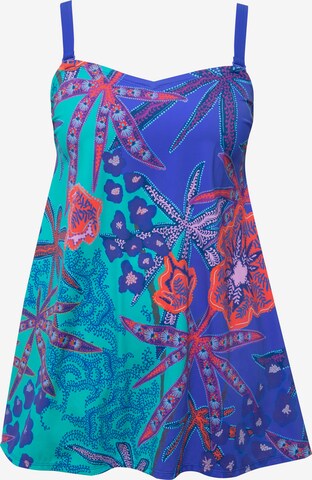 Ulla Popken Bustier Tankini in Blauw: voorkant