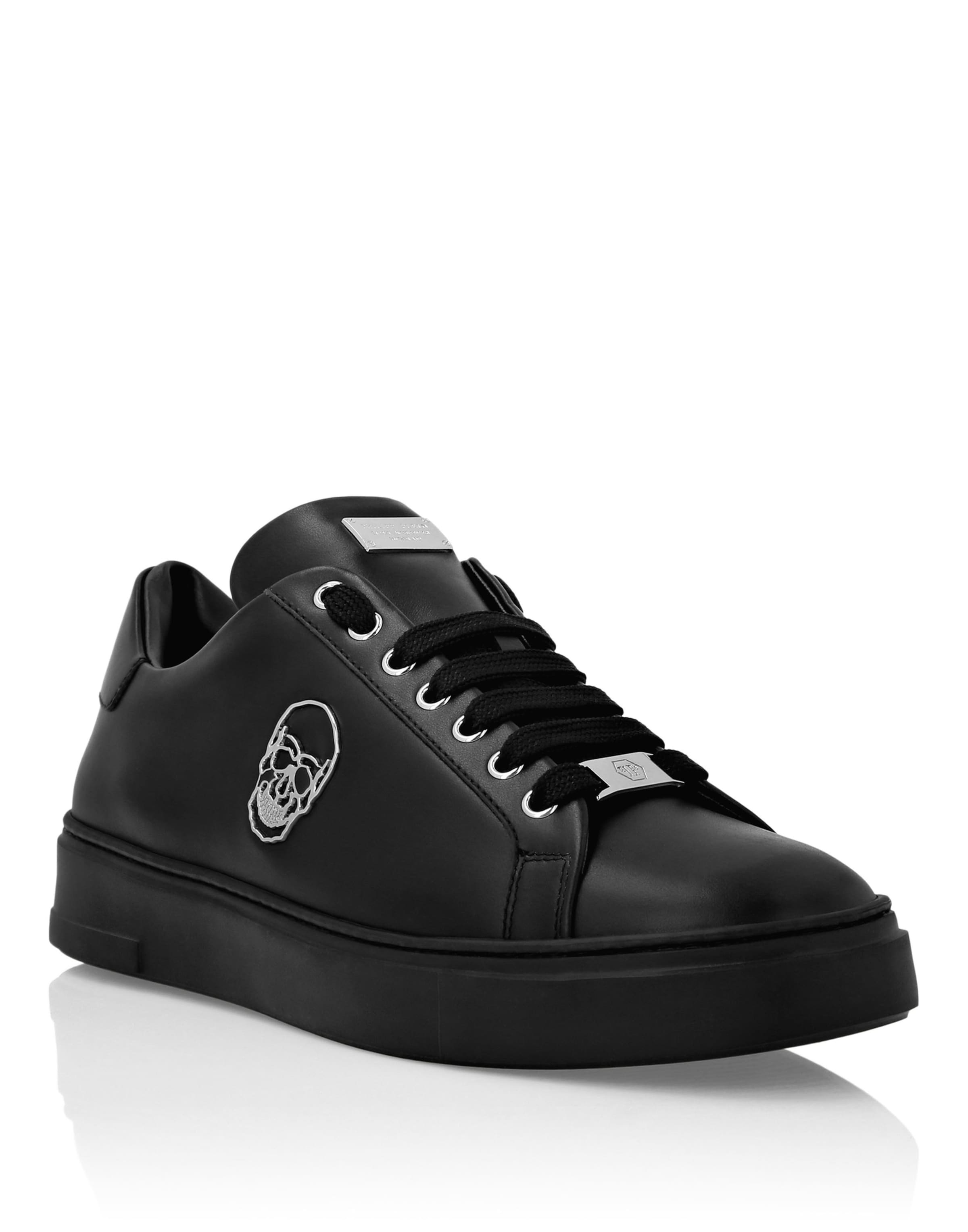 Philipp Plein Sneakers laag 'Skull' in Zwart: voorkant