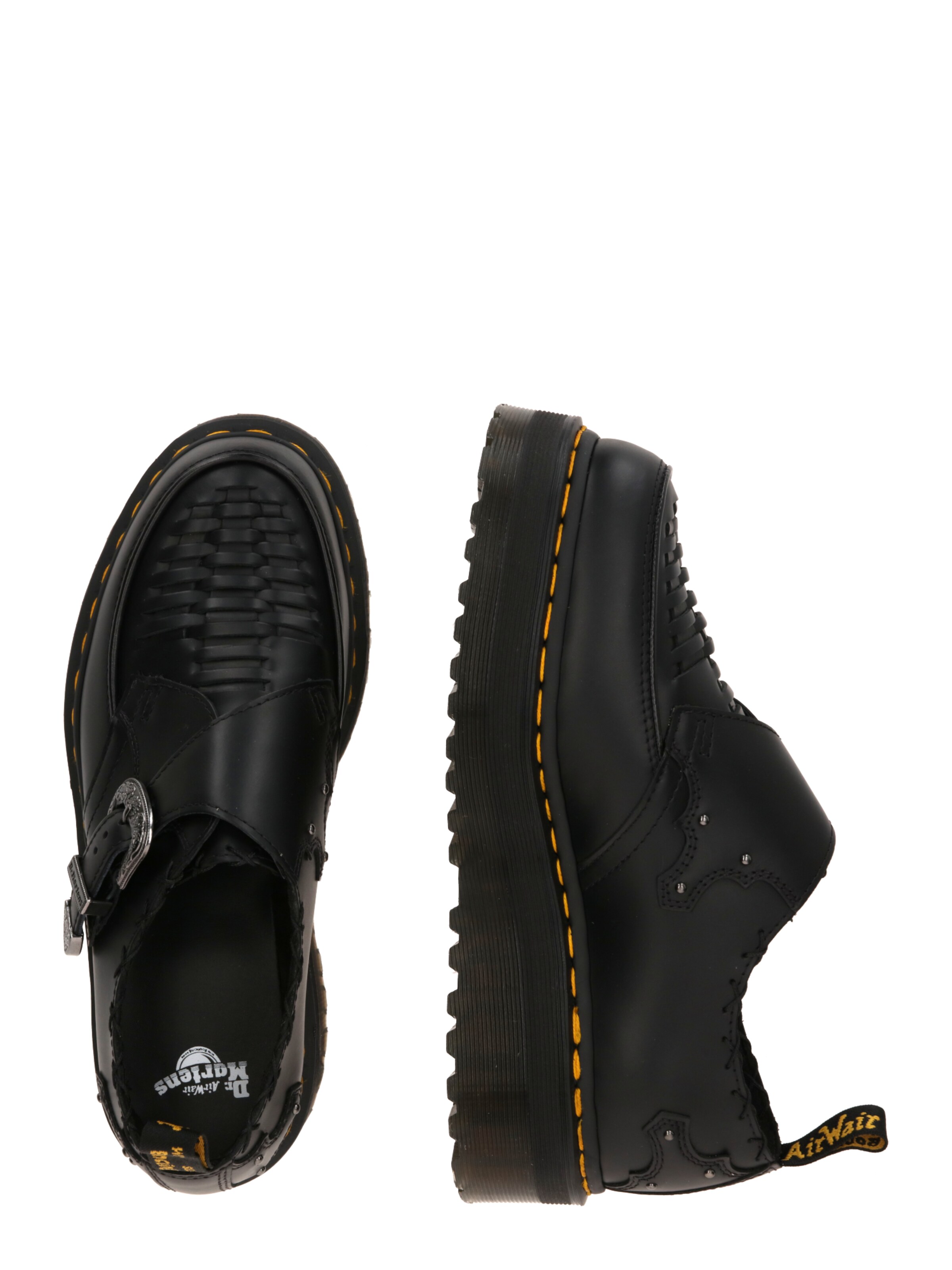 Dr. Martens Classic Flats 'Ramsey Quad Monk' in Black