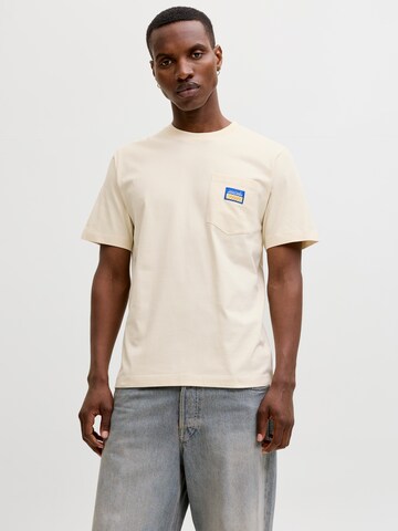 JACK & JONES Majica 'JORPOCKY' | bela barva: sprednja stran