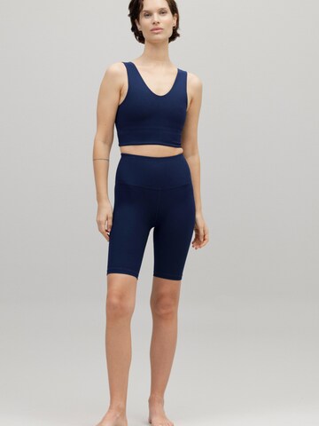 Hey Honey Skinny Leggings 'Biker Ribbed' in Blue