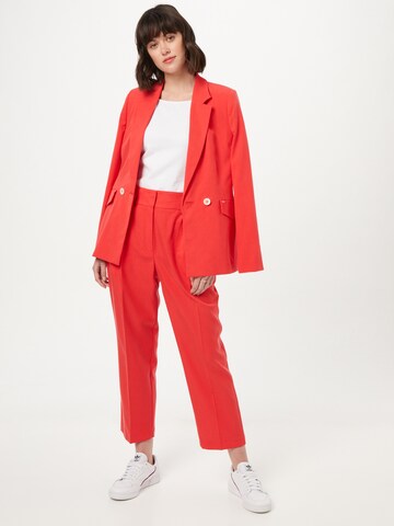 TAIFUN Loose fit Pleat-front trousers in Red