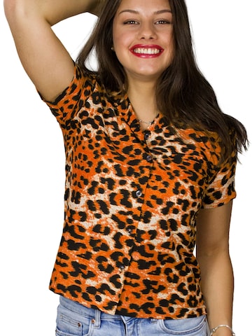 King Kameha Bluse 'Leopard'‌‌‌‌‌‌‌‌‌‌ in Orange