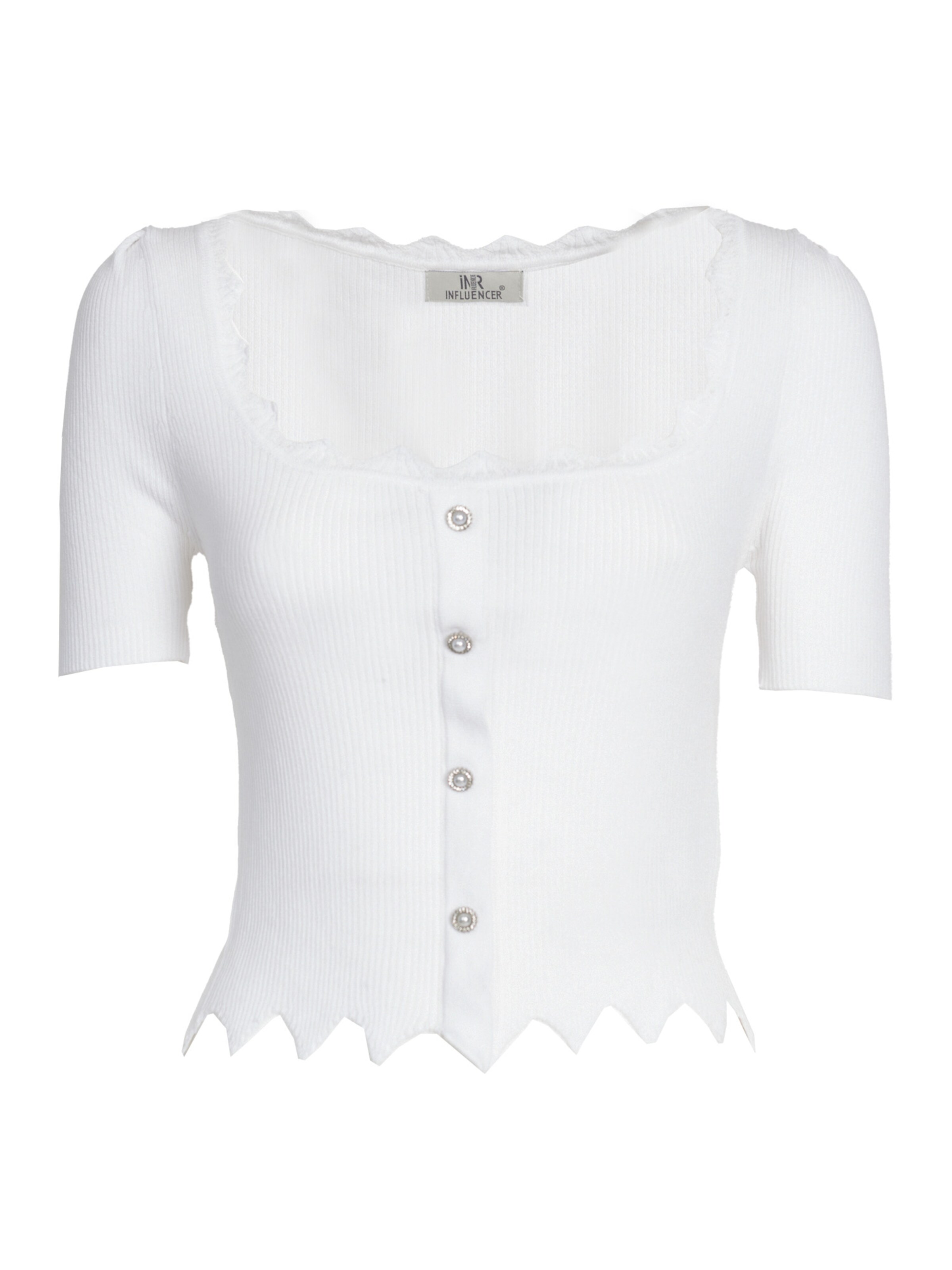 Influencer Sweater in White: front