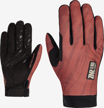 ZIENER Athletic Gloves 'CROM TOUCH LONG' in Brown: front