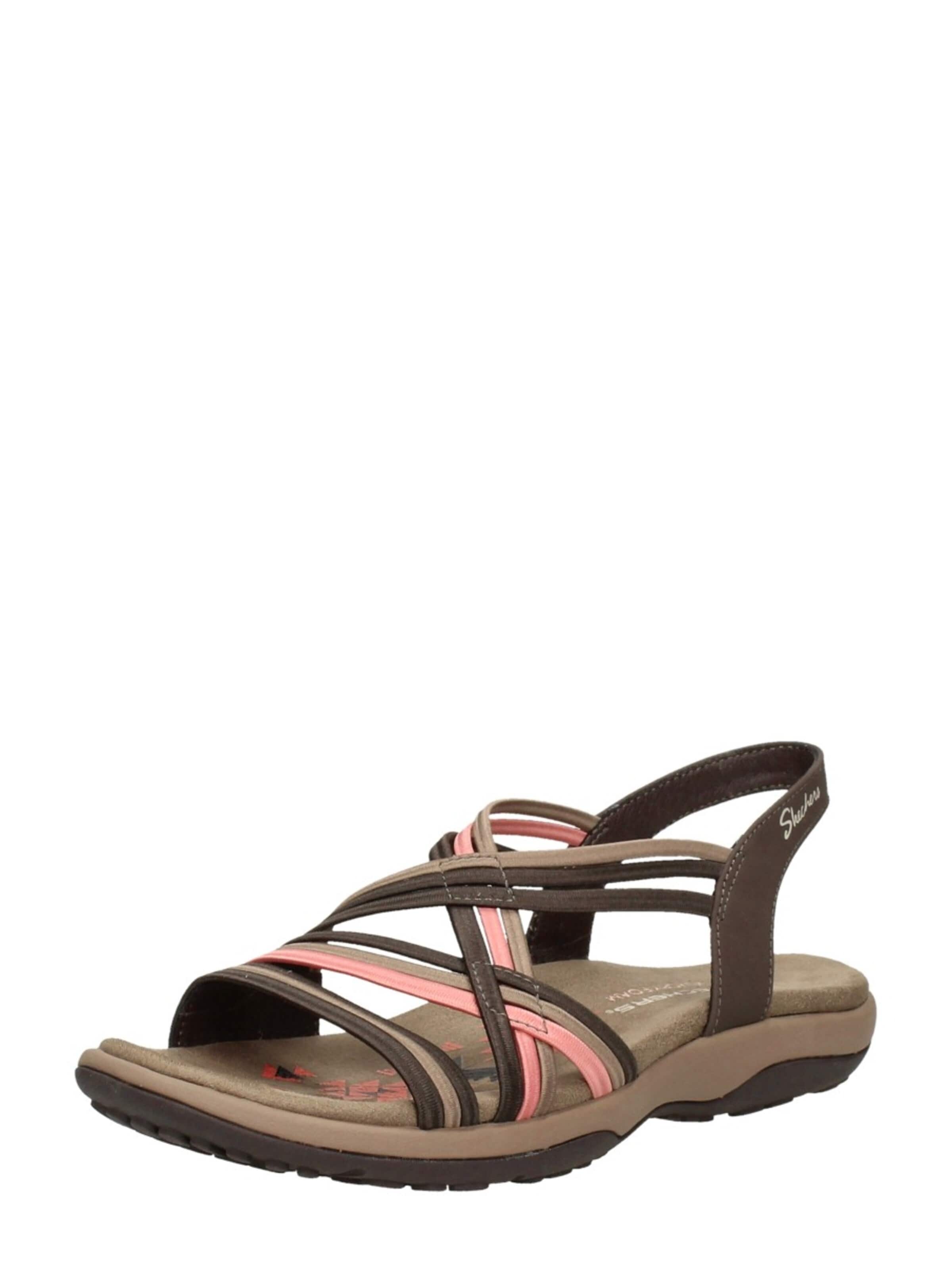 SKECHERS Sandaal 'Reggae Slim - Simply Stretch' in Bruin
