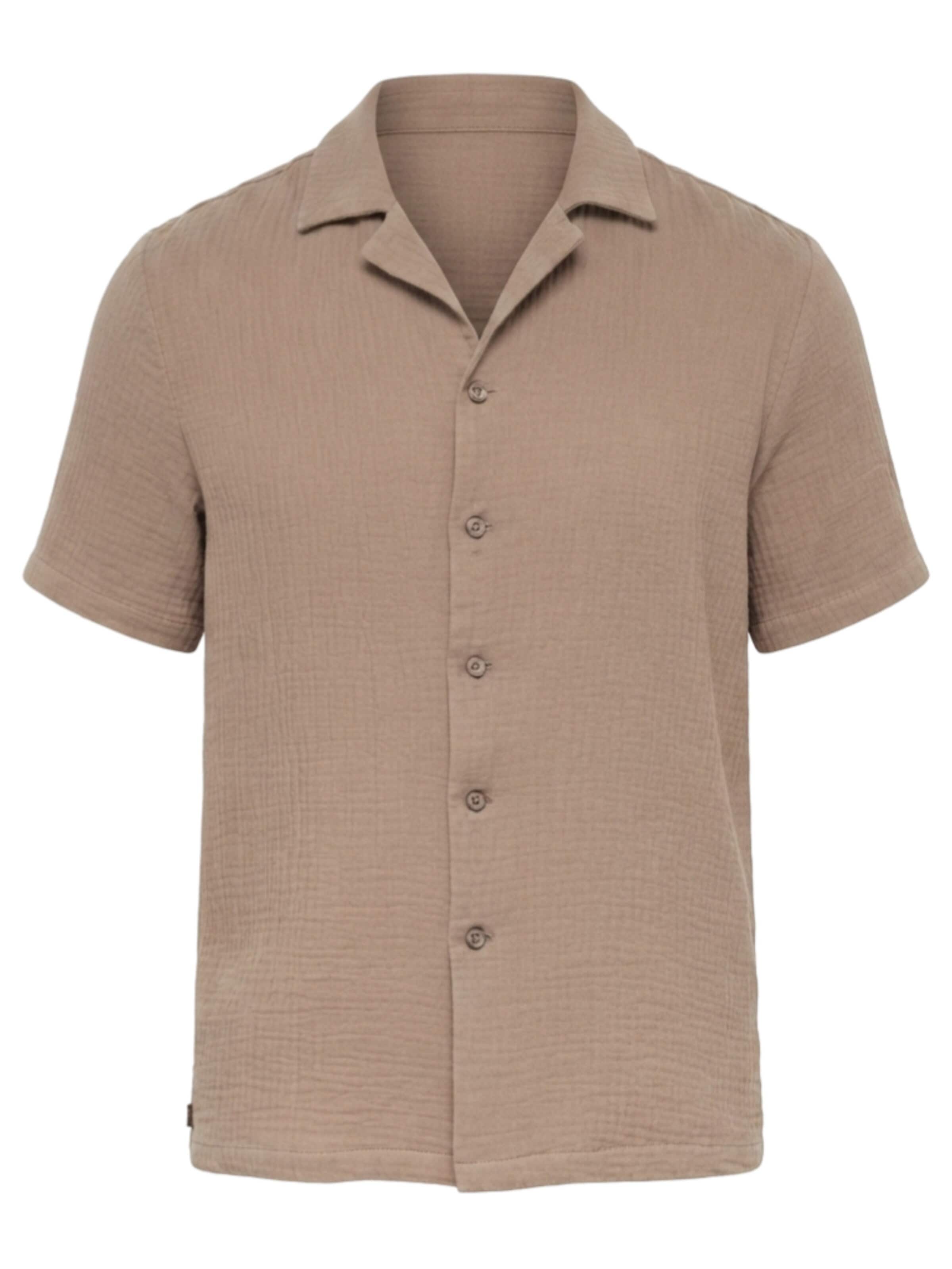 Ombre Regular fit Button Up Shirt in Brown: front