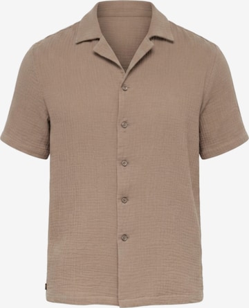Ombre Regular fit Button Up Shirt in Brown: front