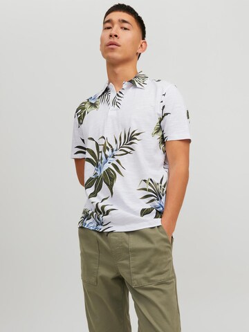 JACK & JONES T-shirt 'Tropic' i vit: framsida