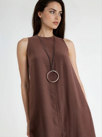 Hiccup Dress 'Linen Feel' in Brown