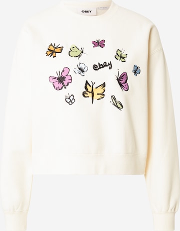 Obey Sweatshirt in Wit: voorkant