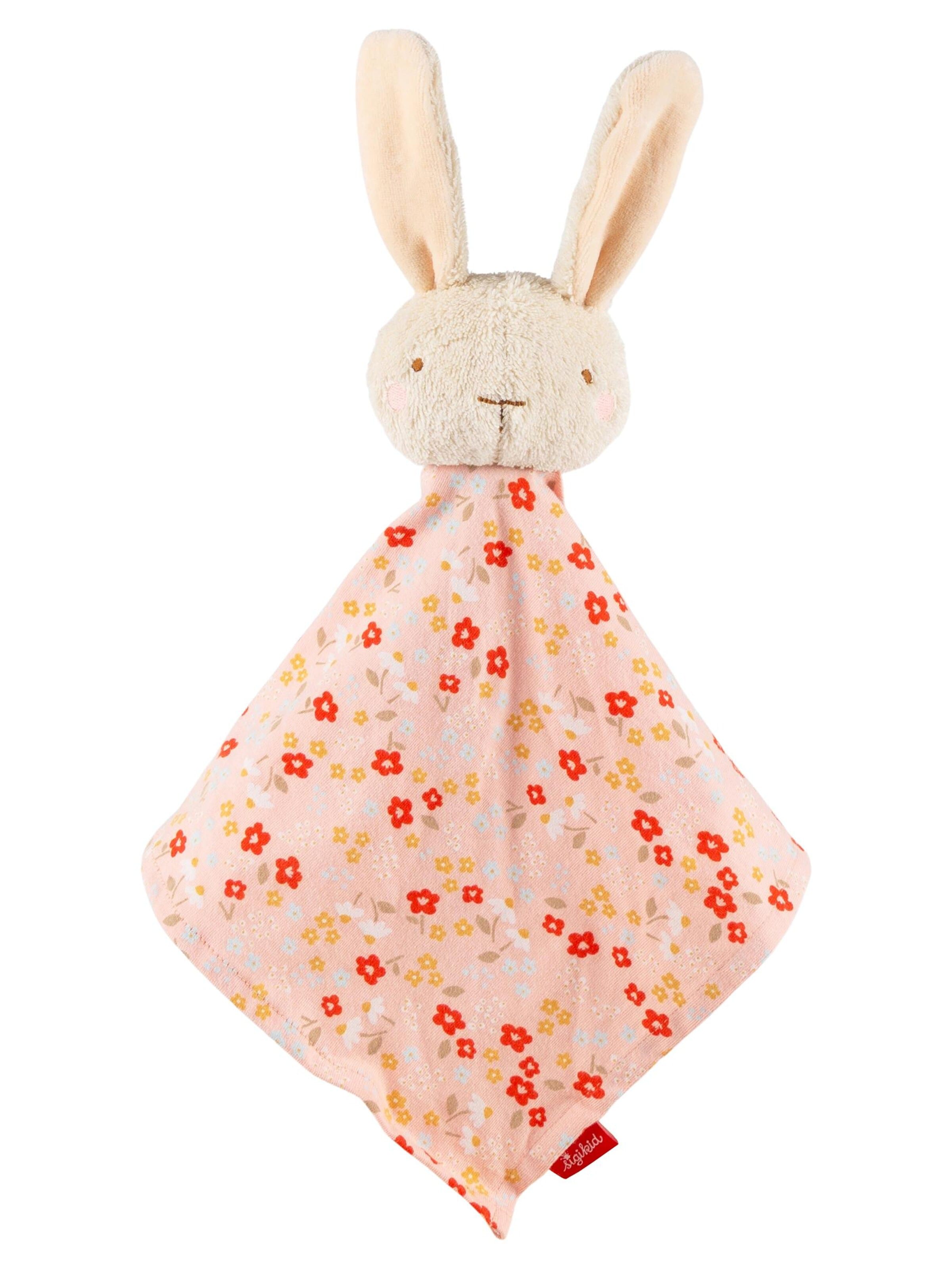 SIGIKID Stuffed animals 'Schnuffeltuch Hase weiß Farmhouse Family' in Pink: front