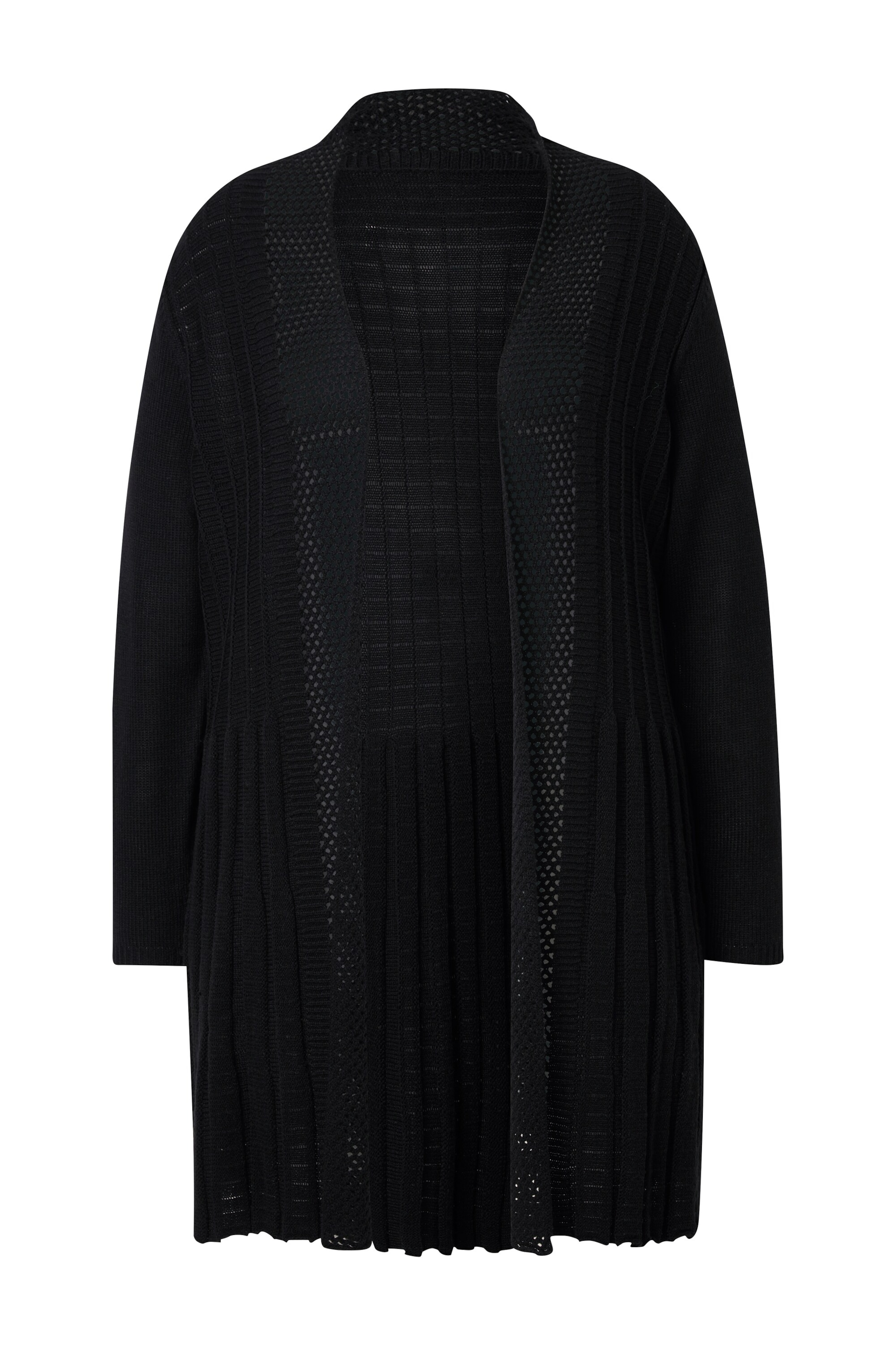 MIAMODA Gebreid vest in Zwart: voorkant