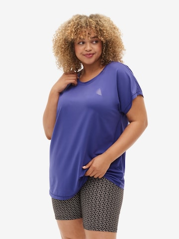 Active by Zizzi Shirt 'Abasic' in Lila: voorkant