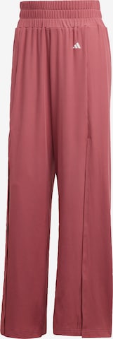 ADIDAS PERFORMANCE Wide leg Workout Pants 'Studio' in Pink: front
