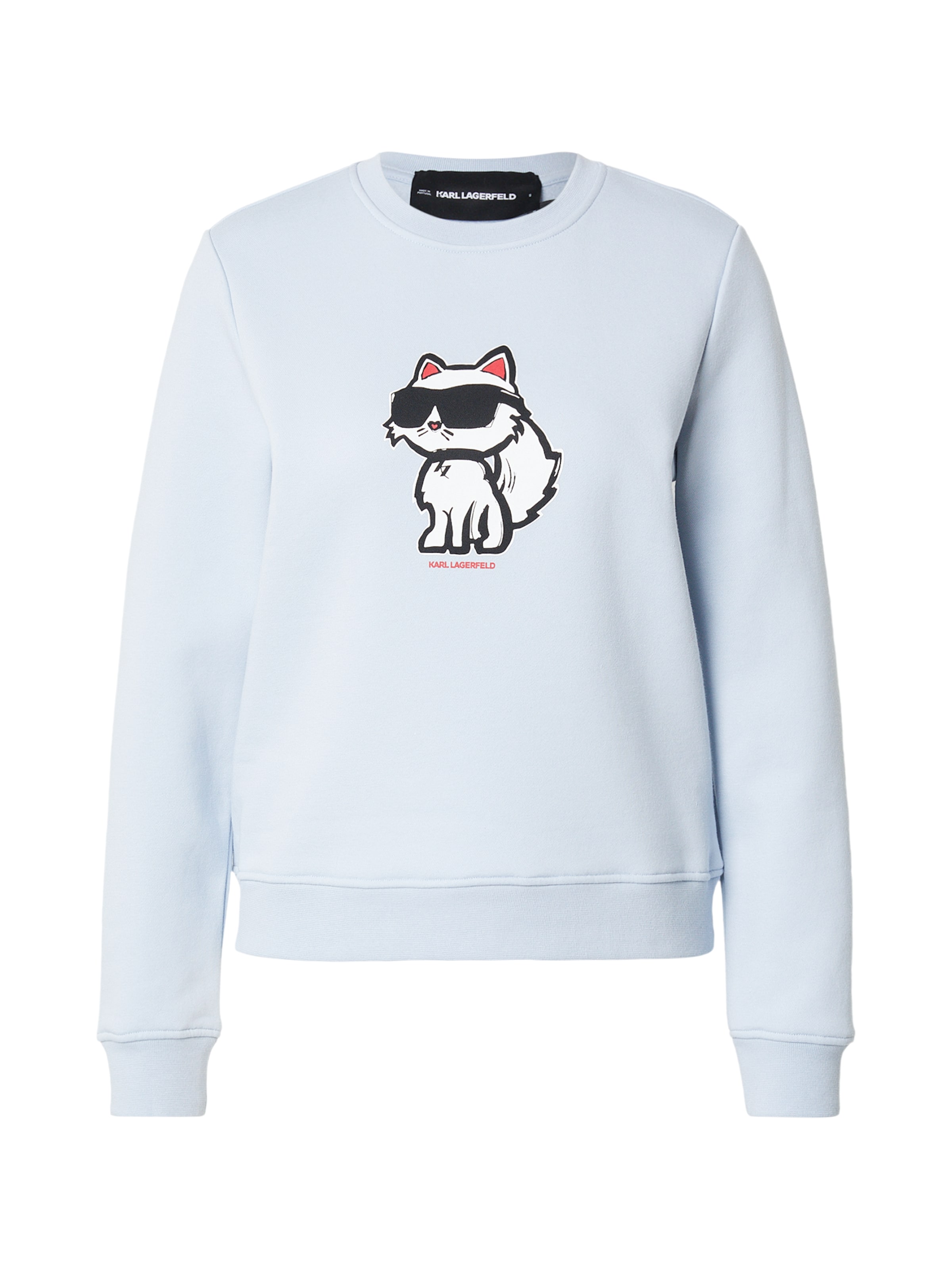 Karl Lagerfeld Sweat-shirt 'Ikon' en bleu clair / rouge cerise / noir / blanc, Vue avec produit