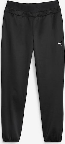 PUMA Tapered Workout Pants 'Strong Powerfleece' in Black: front