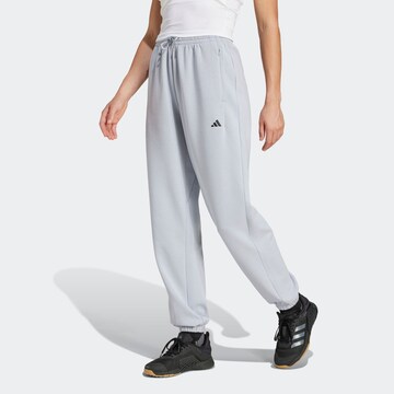 ADIDAS PERFORMANCE Tapered Workout Pants 'Designed For Training' in Grey: front