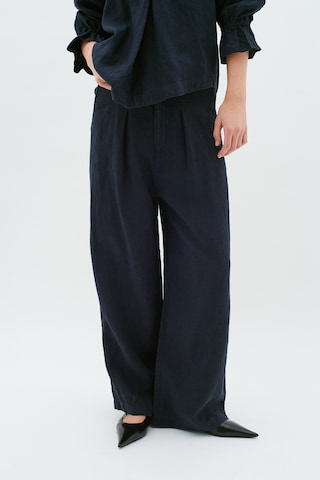 InWear Loose fit Pleated Pants 'Peg' in Blue: front