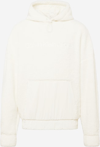 Calvin Klein Jeans Sweatshirt 'Sherpa' in Weiß: predná strana