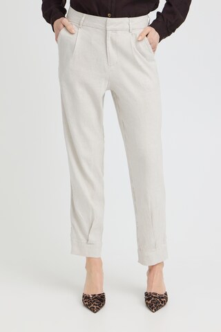 Effilé Pantalon à pince 'LUCA' Pulz en blanc : devant