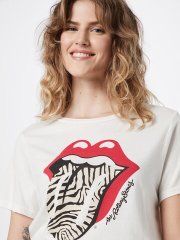 T-shirt 'Stones  Zebra' CATWALK JUNKIE en blanc