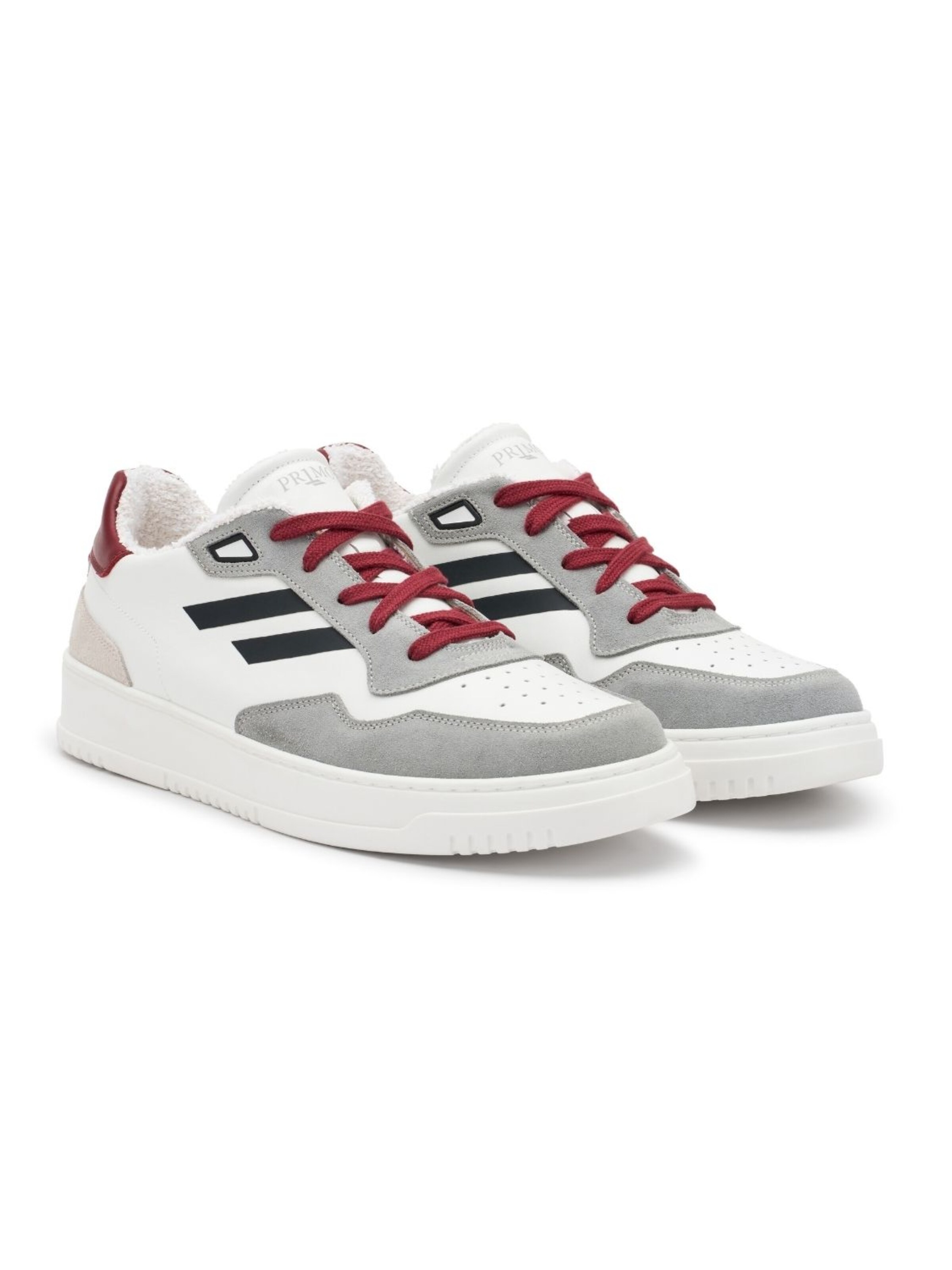 PR1MO Sneaker low 'Bianco Brillante' in Rot