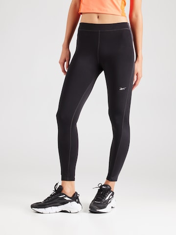 Reebok Skinny Športne hlače | črna barva: sprednja stran