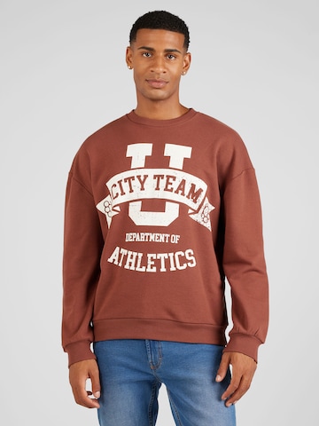 ABOUT YOU - Sweatshirt 'Rocco' em castanho: frente