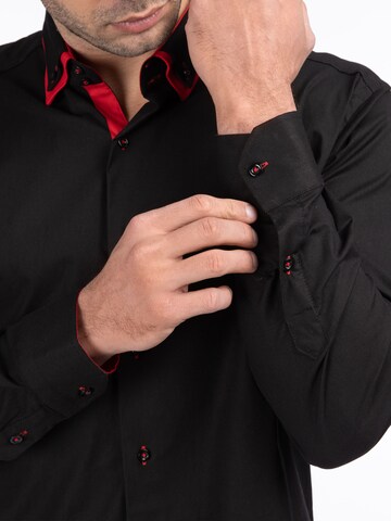 Reslad Slim Fit Hemd 'RS7050' in Schwarz